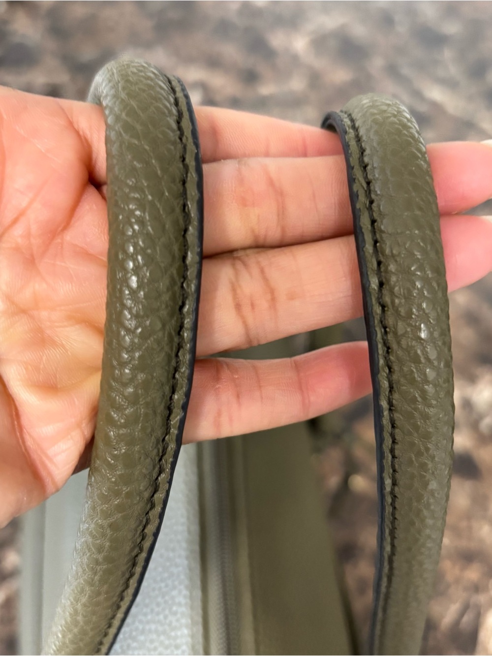 Kenneth Cole Reaction Olive Green Pebbled Tote - Picture 4 of 8